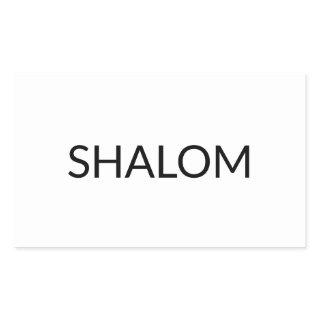 Shalom white black peace in Hebrew minimalist Rectangular Sticker