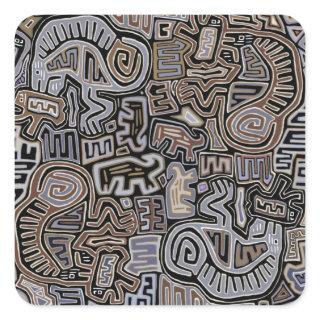 Shaman Peyote Serpent Ritual Spirits Square Sticker