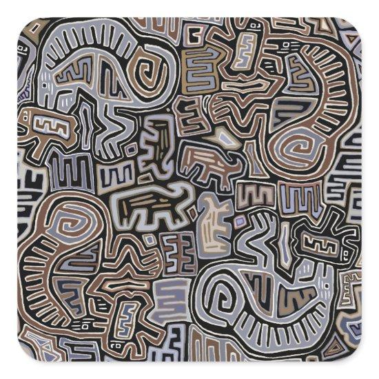 Shaman Peyote Serpent Ritual Spirits Square Sticker