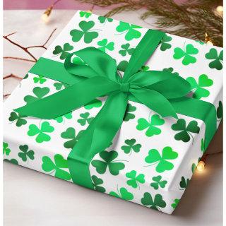 Shamrock Clover St Patricks Day Green White Retro