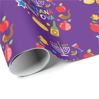 Shana Tova2 circles - dark purple