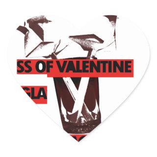 Share the Love: A Glass of Valentine Peace Art  Heart Sticker