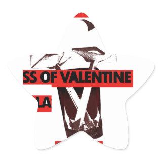 Share the Love: A Glass of Valentine Peace Art  Star Sticker