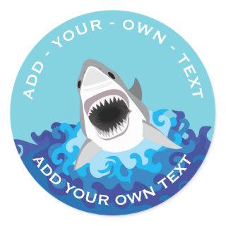 Shark Attack - Add Your Own Text Classic Round Sticker