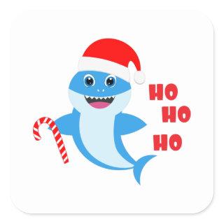 Shark Baby Christmas Gift, Family Decoration Square Sticker