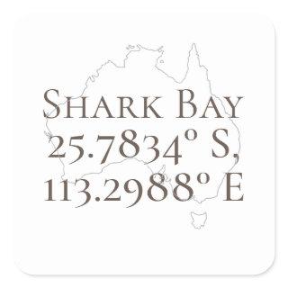 Shark Bay Australia Latitude & Longitude  Square Sticker