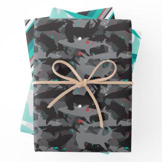 Shark Camouflage Patterned  Set of 3