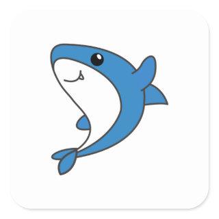 Shark. Cute Animals For Kids. Sharks Square Sticker