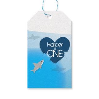 Shark First Birthday Party Gift Tag