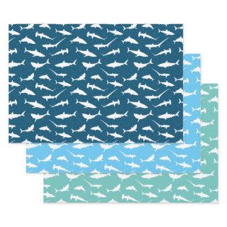 Shark Frenzy Blue White  Sheets