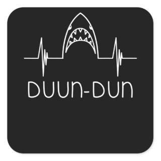Shark Heartbeat Funny Shark  | Shark Lovers Square Sticker
