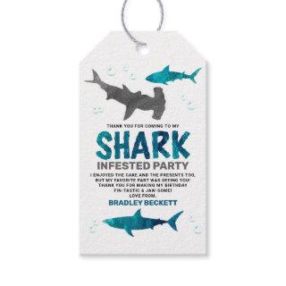 Shark Infested Any Age Birthday Party Thank You Gift Tags