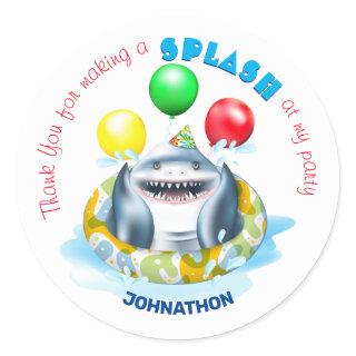 Shark Kids Birthday Classic Round Sticker
