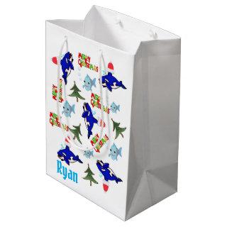 Shark Merry Christmas Gift Bags