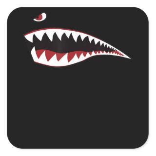 Shark Mouth Art Symbol - Gift For Shark Lover Square Sticker