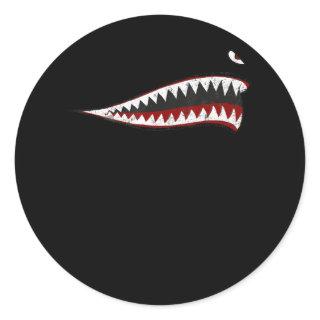 Shark P-40 Warhawk Nose Art Wwii Ww2 Airplane Classic Round Sticker