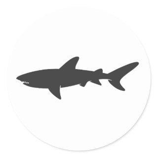 Shark silhouette - Choose background color Classic Round Sticker