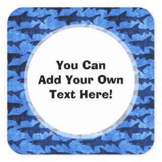Sharks in the Deep Blue Sea Square Sticker