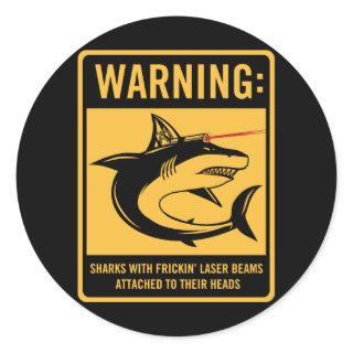 sharks with frickin laser beams attached classic round sticker