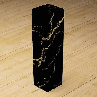Sharp Black and Gold Marble Wine Box