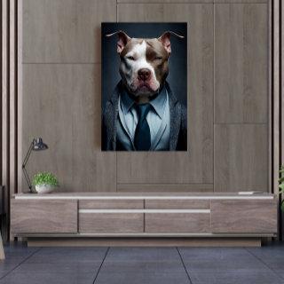 Sharp Dressed Pitbull Canvas Print