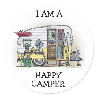 Shasta Camper Trailer RV Classic Round Sticker
