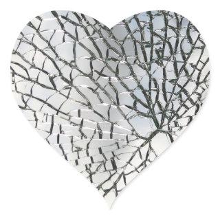 Shattered glass texture heart sticker