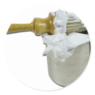 ShavingBrushCup090411 Classic Round Sticker