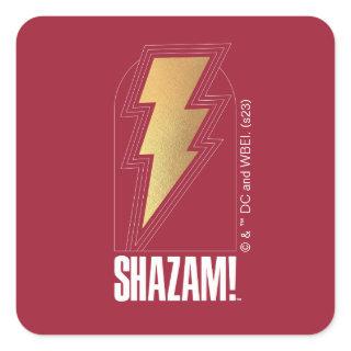 SHAZAM! Fury of the Gods | Lightning Bolt Badge Square Sticker