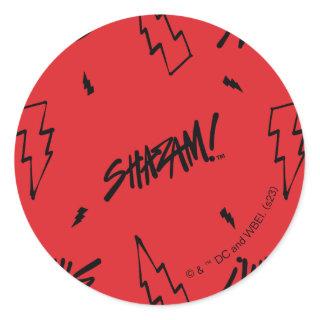 SHAZAM! Fury of the Gods | Marker Doodle Pattern Classic Round Sticker