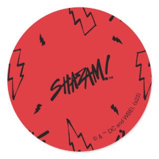 SHAZAM! Fury of the Gods | Marker Doodle Pattern Classic Round Sticker