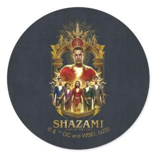 SHAZAM! Fury of the Gods | Ornate SHAZAMily Frame Classic Round Sticker
