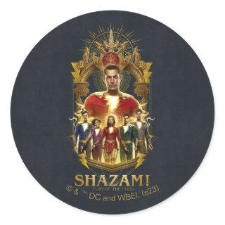 SHAZAM! Fury of the Gods | Ornate SHAZAMily Frame Classic Round Sticker