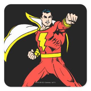 Shazam Ready to Fight Square Sticker