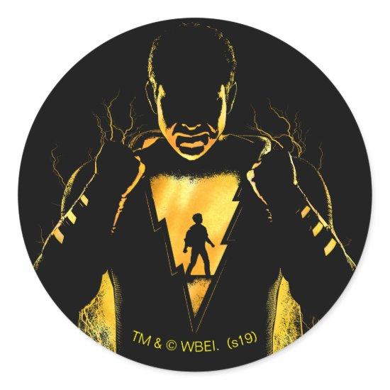 SHAZAM! | Shazam and Billy Lightning Silhouette Classic Round Sticker