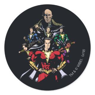 SHAZAM! | Shazam Family Vs. Dr. Sivana Classic Round Sticker