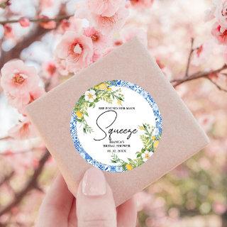 She found her main squeeze lemon  Bridal Shower Classic Round Sticker