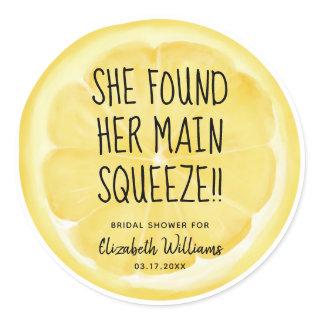 She Found Her Main Squeeze Lemon Slice Classic Round Sticker