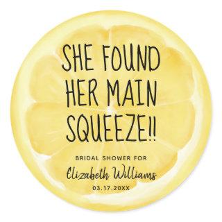 She Found Her Main Squeeze Lemon Slice Classic Round Sticker