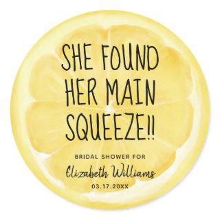 She Found Her Main Squeeze Lemon Slice Classic Round Sticker