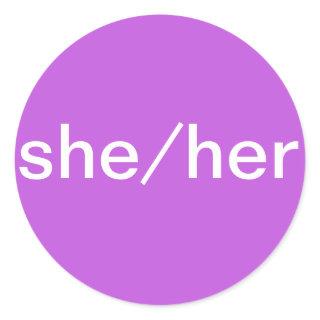 She/Her Pronoun Sticker for Name Badges