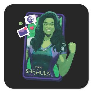 She-Hulk Cell Phone Graphic Square Sticker