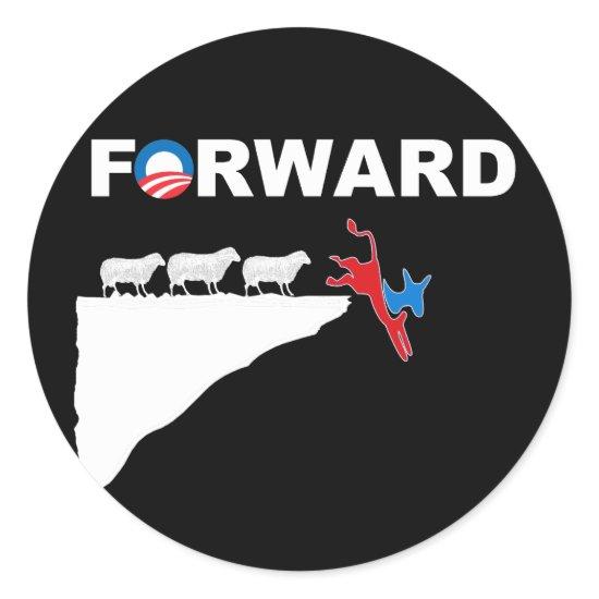 SHEEP GO FORWARD CLASSIC ROUND STICKER