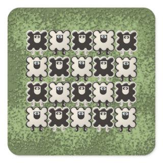 sheep, nothing but sheep! square sticker