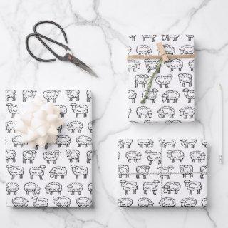 Sheep Pattern - Black and White  Sheets