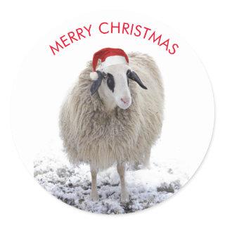 SHEEP WITH Santa hat CUSTOMIZABLE STICKERS