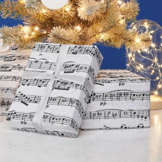 Sheet Music On Whitewashed Wood