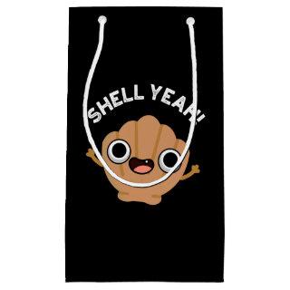 Shell Yeah Funny Seashell Pun Dark BG Small Gift Bag