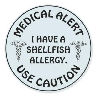 SHELLFISH ALLERGY CLASSIC ROUND STICKER