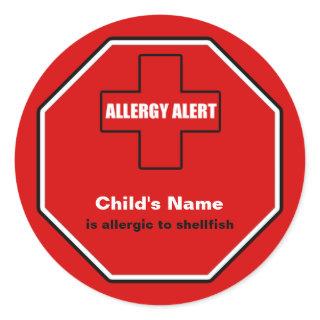 Shellfish Allergy Medical Alert Custom Std Sticker